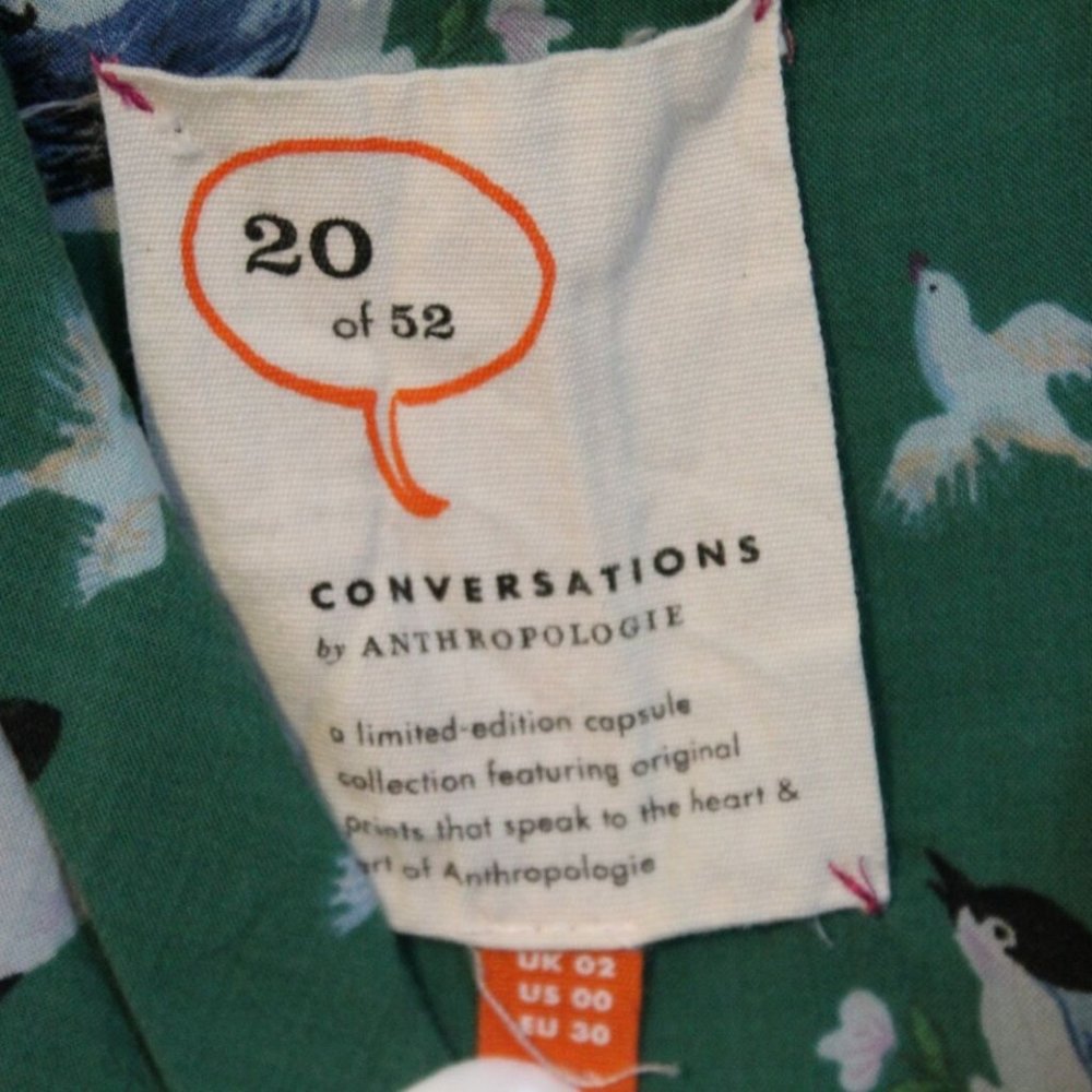 20 of 52 Conversations Anthro Bird Blouse H10772 - Picture 6 of 9